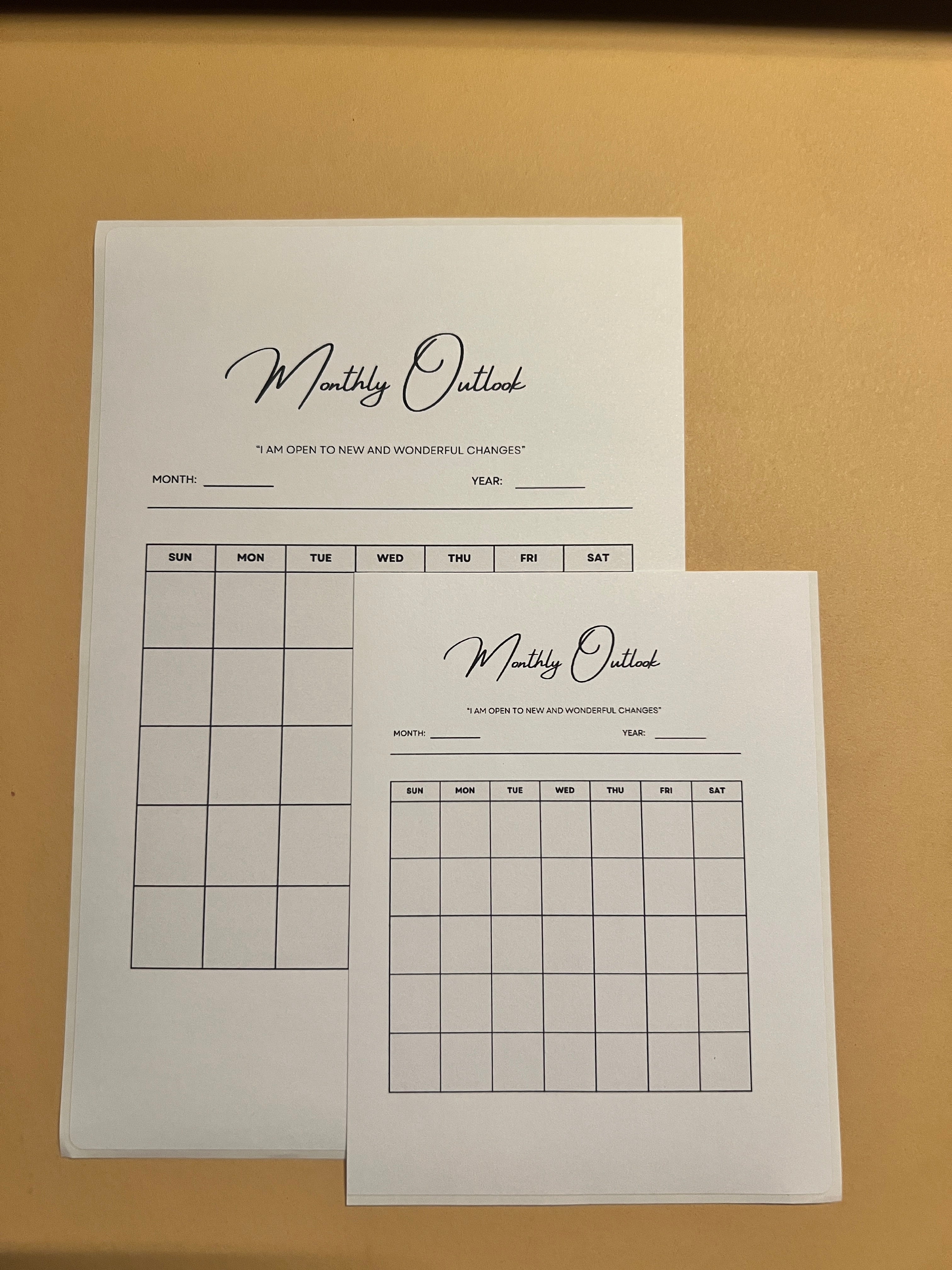 Monthly Outlook Planner